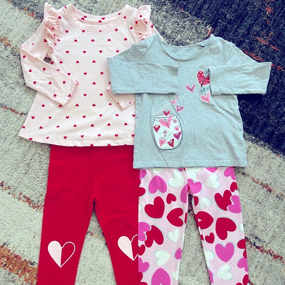 Baby Girl Valentine Outfit Bundle 2T
